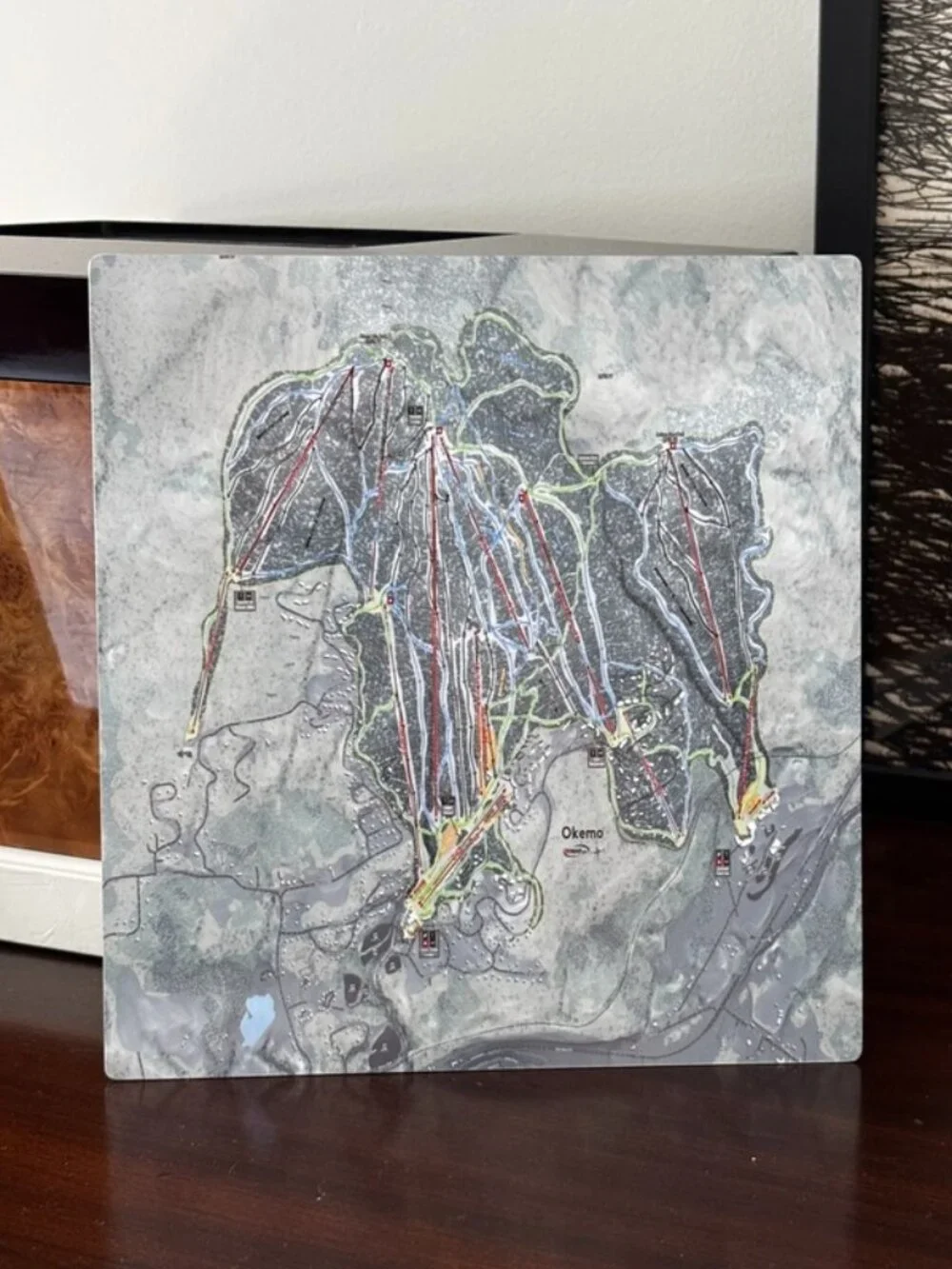 Okemo Mountain Vermont Ski Trail Map Metal Wall Art Resort Souvenir